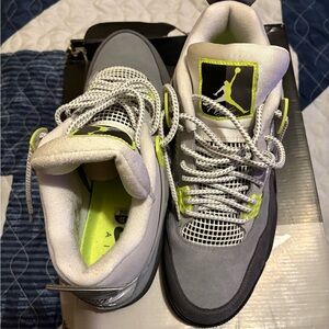 Jordan Gray and Neon Green Sneakers